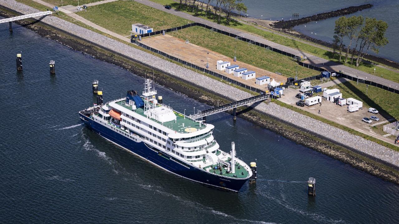 Journey's end for hantavirus cruise ship as it docks in Rotterdam