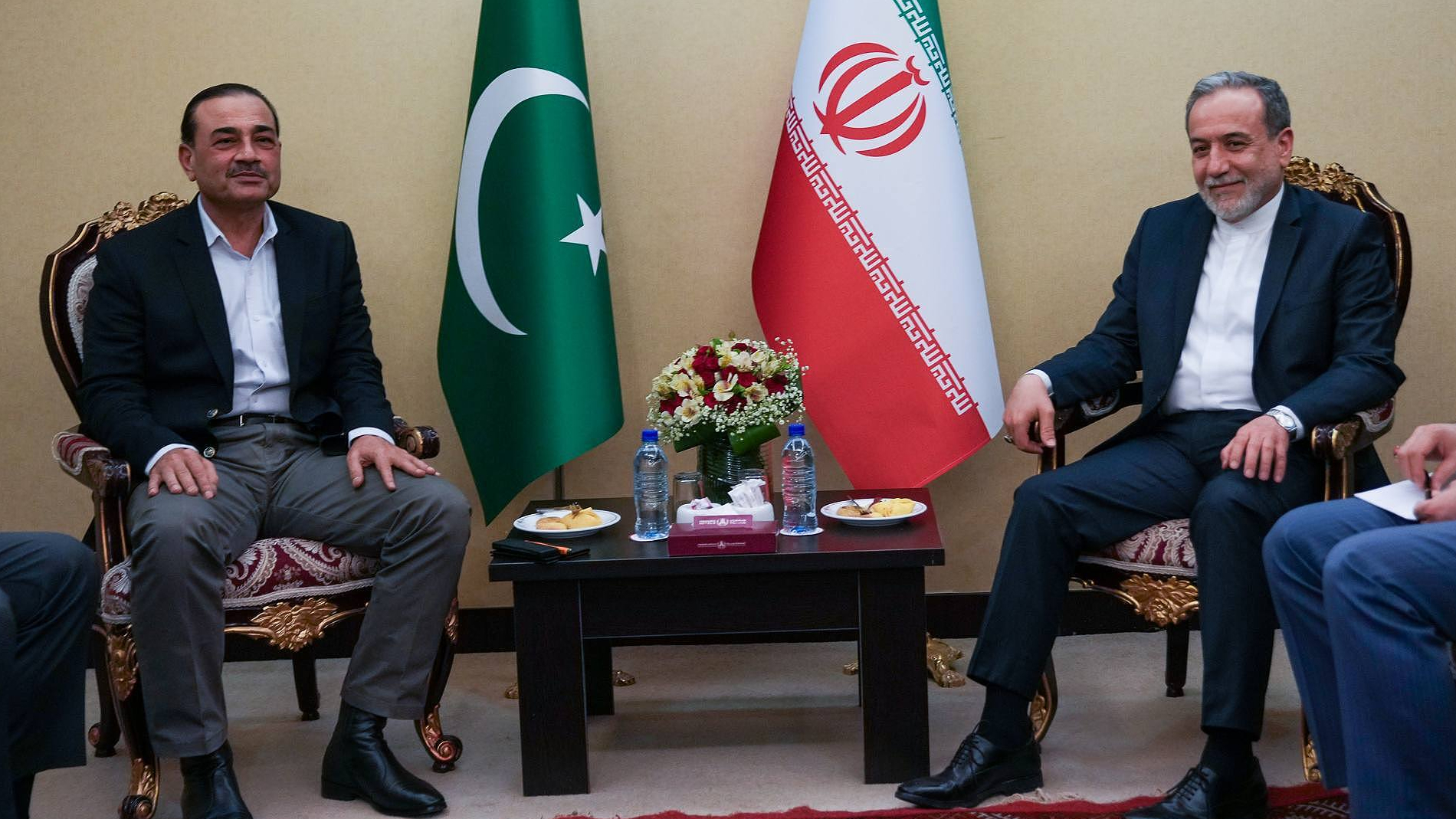Pakistan army chief Asim Munir held talks with Iranian Foreign Minister Abbas Araghchi in Tehran on Friday, Iran's state media reported./ Iranian Foreign Ministry/Anadolu/Getty 