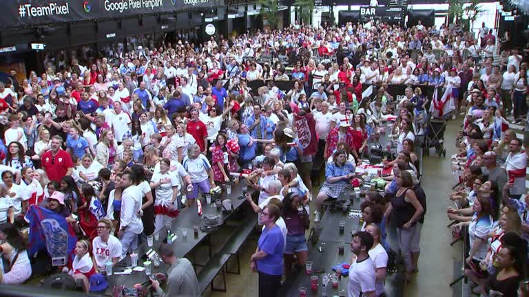 England fans watch the football at Boxpark. /Reuters 
