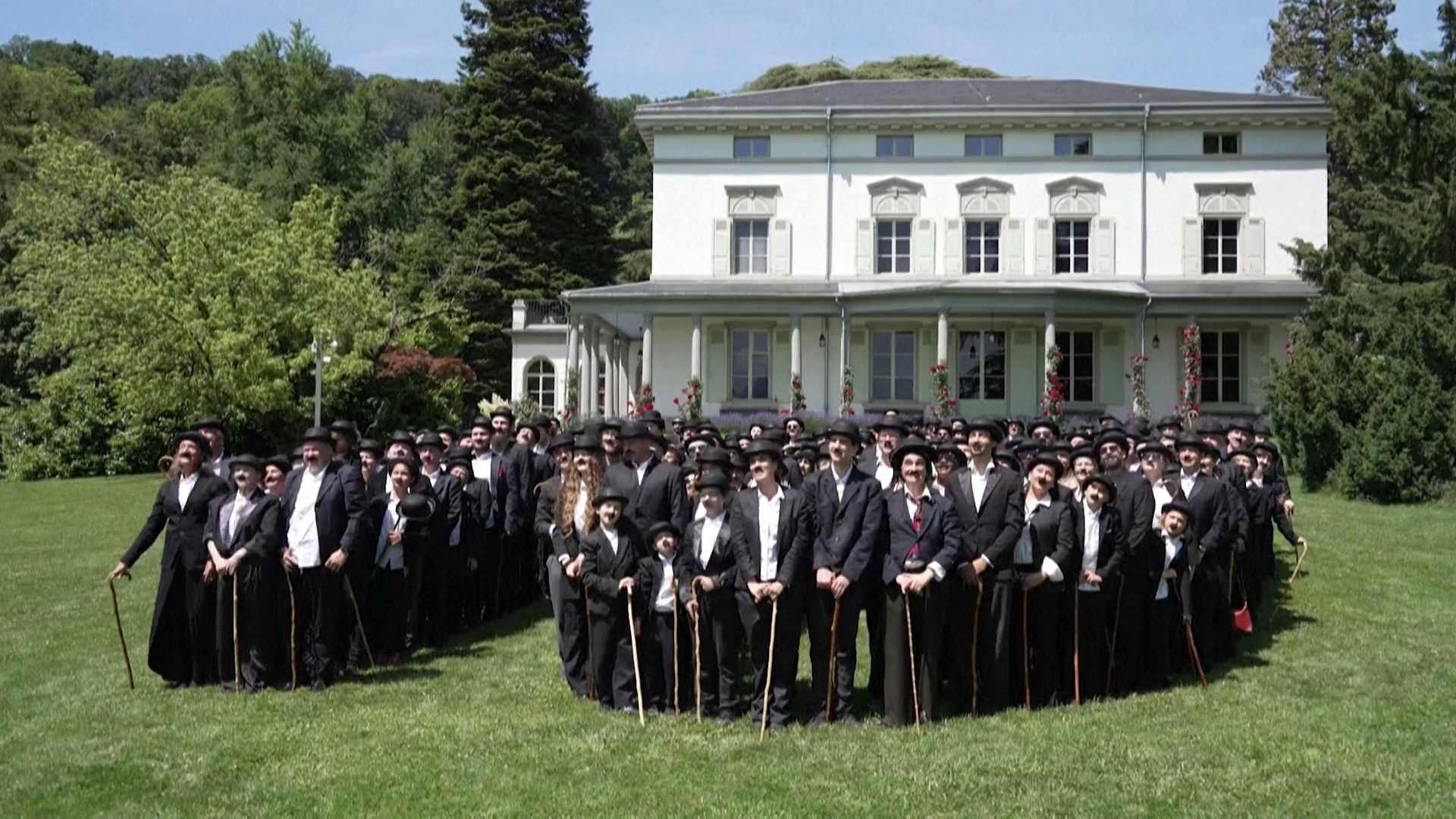 Hundreds of Charlie Chaplins gather in Switzerland for record attempt