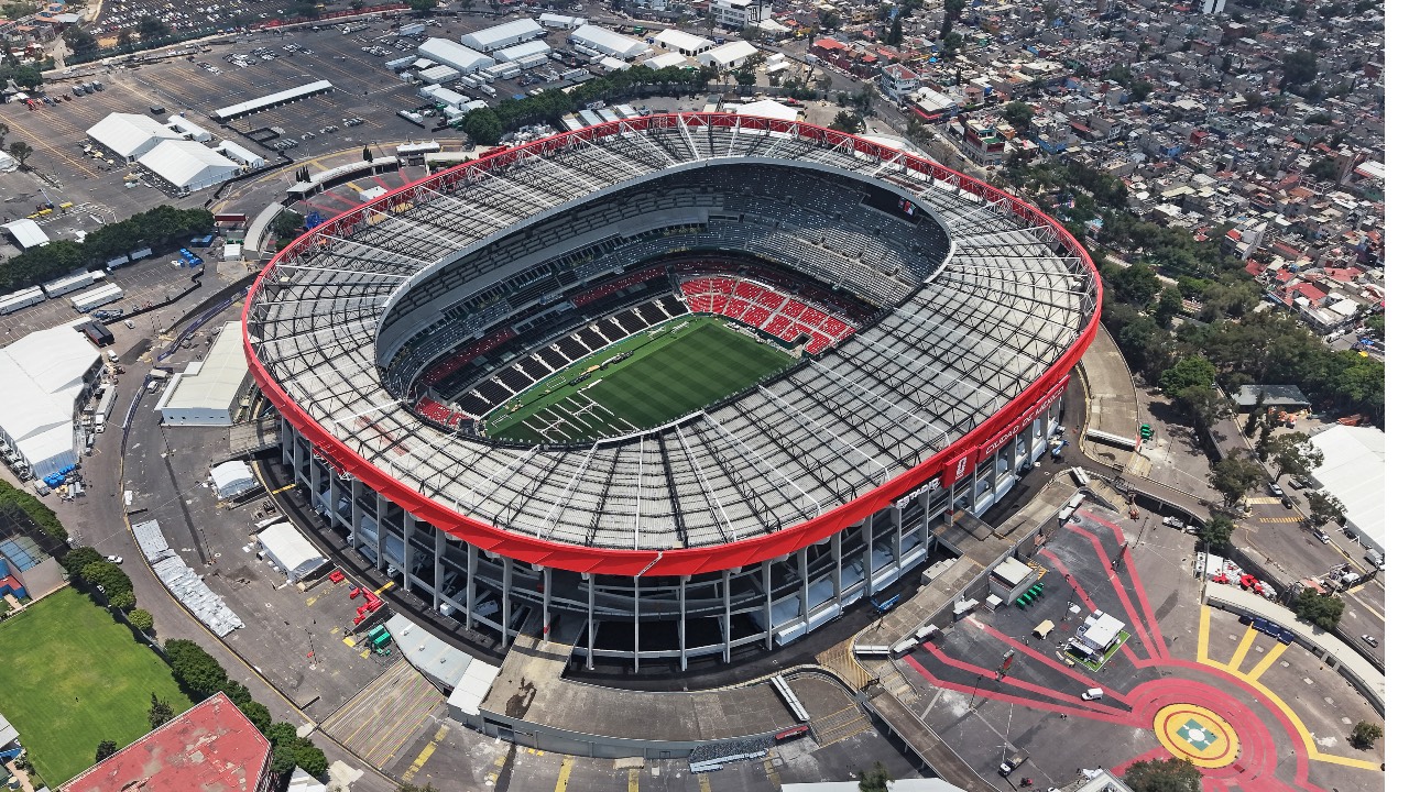 This aerial view shows the Mexico City Stadium, renamed from Azteca Stadium (or Banorte Stadium) for the FIFA World Cup, in Mexico City. /Carl De Souza/AFP
