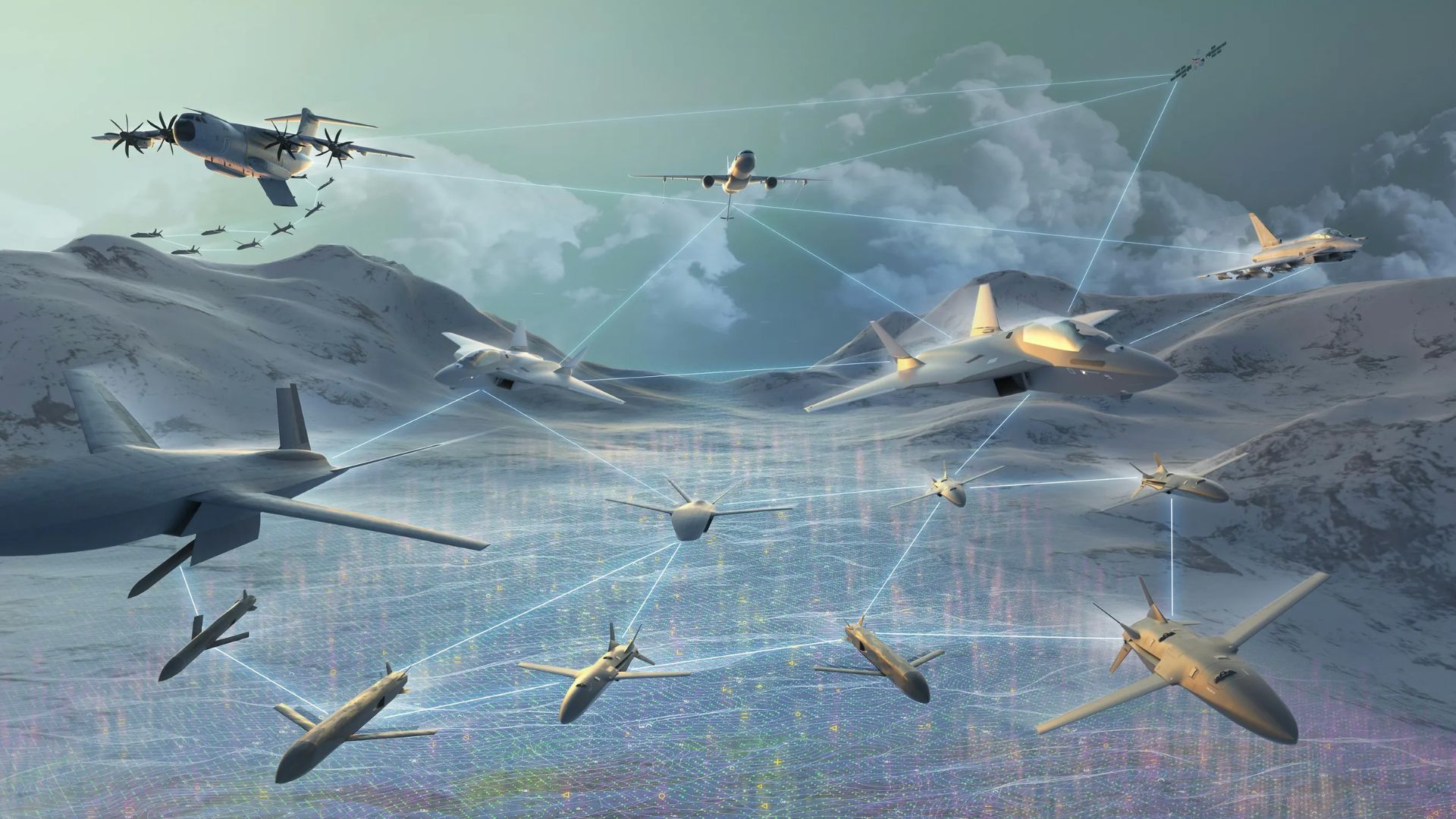 FCAS was designed as more than a jet — a connected air combat system linking crewed and uncrewed platforms. /Airbus