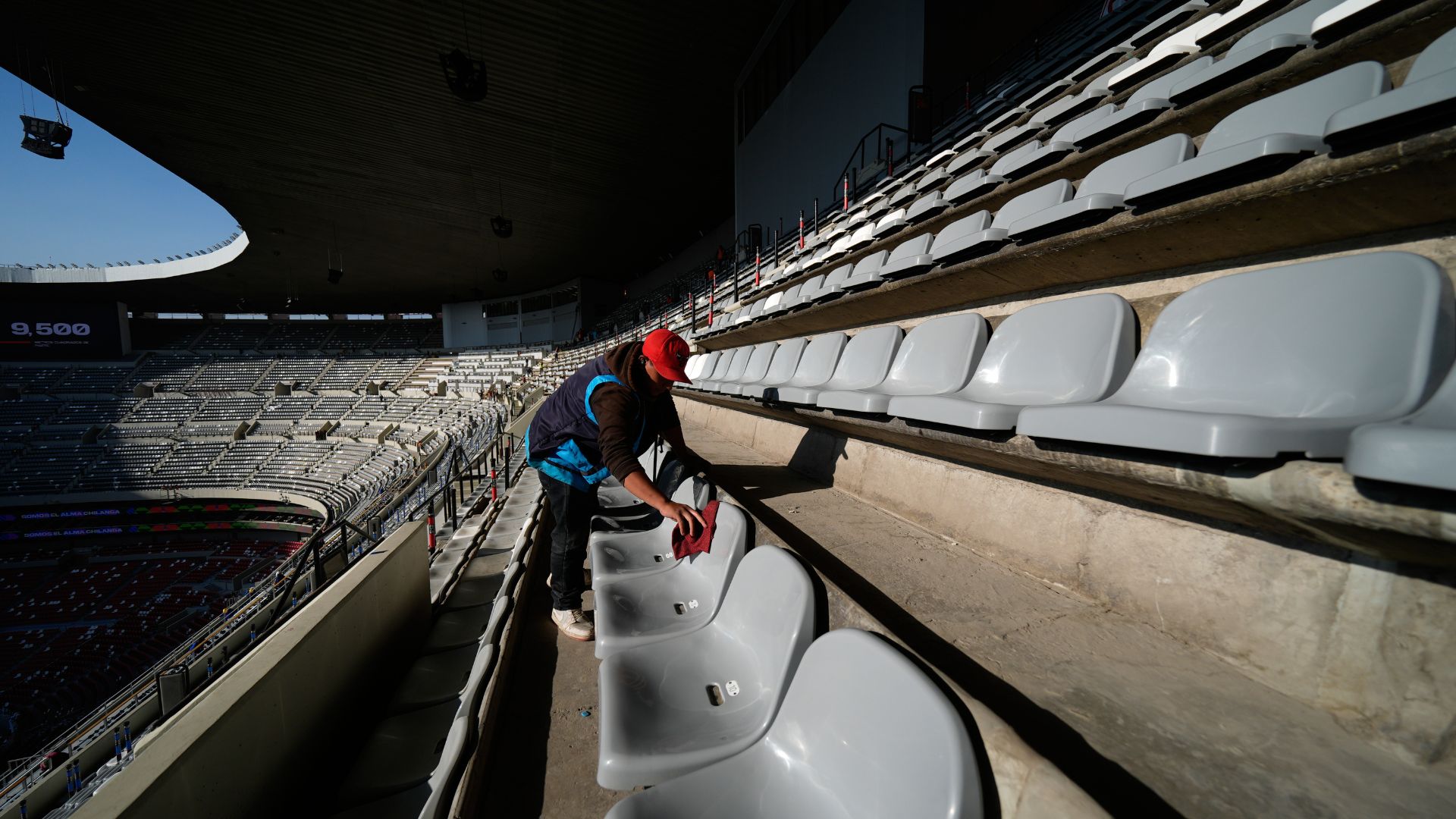 Seats at Mexico City's Azteca Stadium, scene of the opening match as co-hosts Mexico face South Africa. Squeaks may ensue. /Marco Ugarte/AP Photo