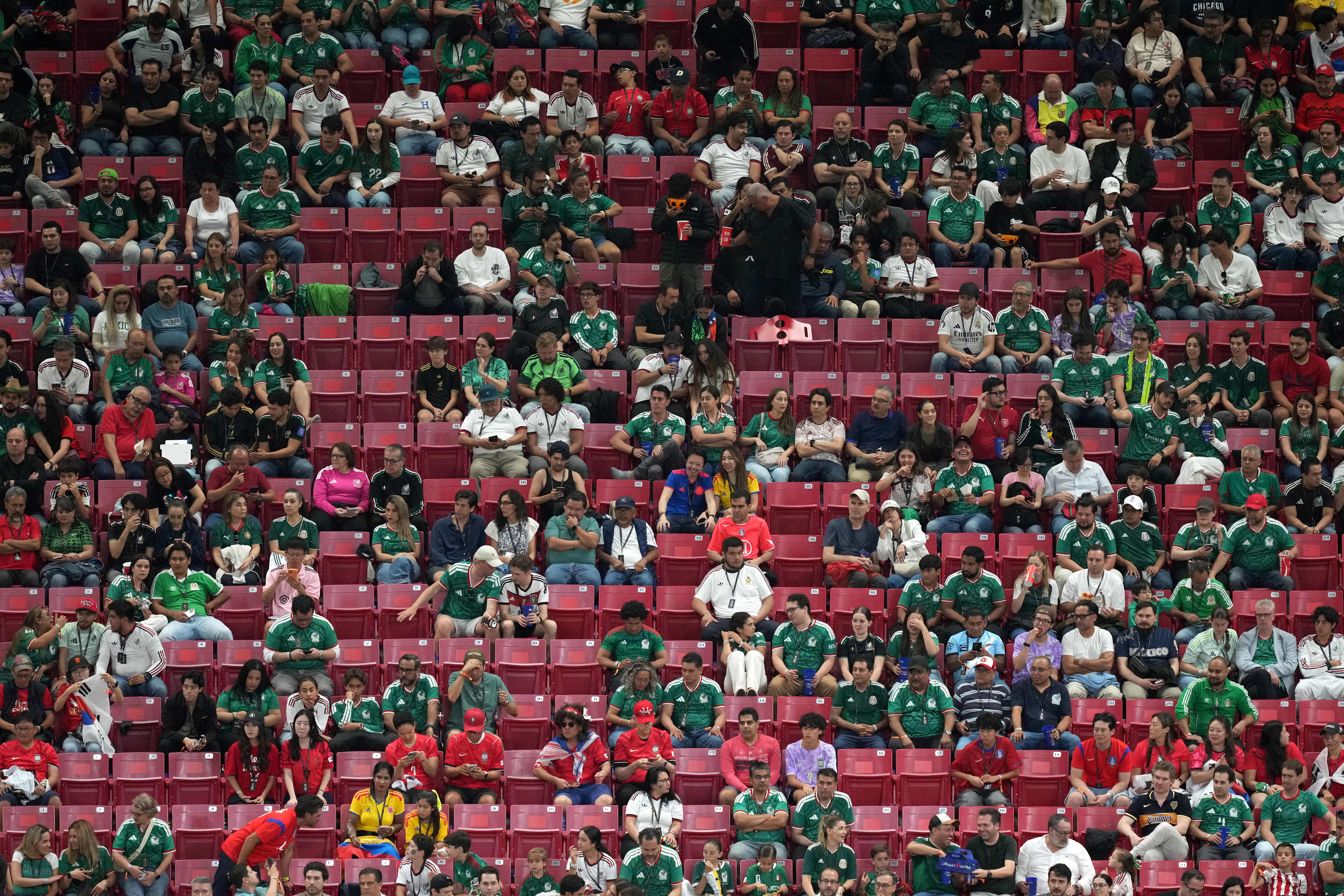 Fans look on during the World Cup Group A football match between South Korea and the Czech Republic in Zapopan, Mexico, Thursday, June 11, 2026. /Moises Castillo/AP