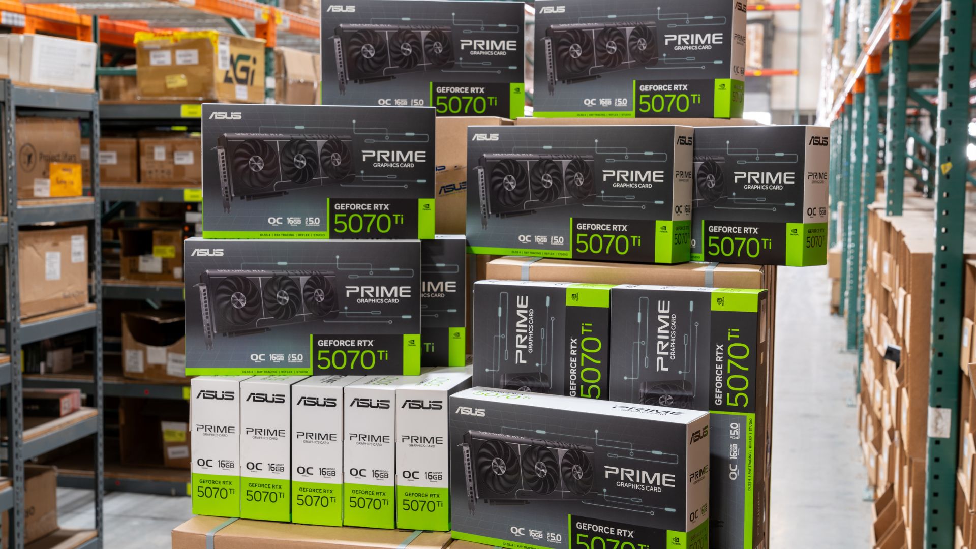 Graphics cards for gamers piled high. Business Wire/Newegg.