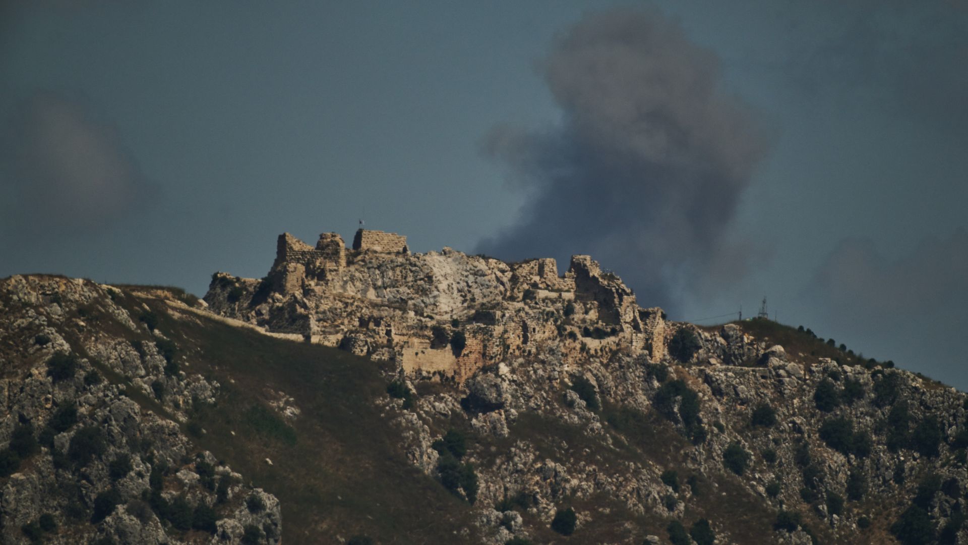 Smoke billows over southern Lebanon following overnight strikes between Hezbollah and the Israeli military. /AP