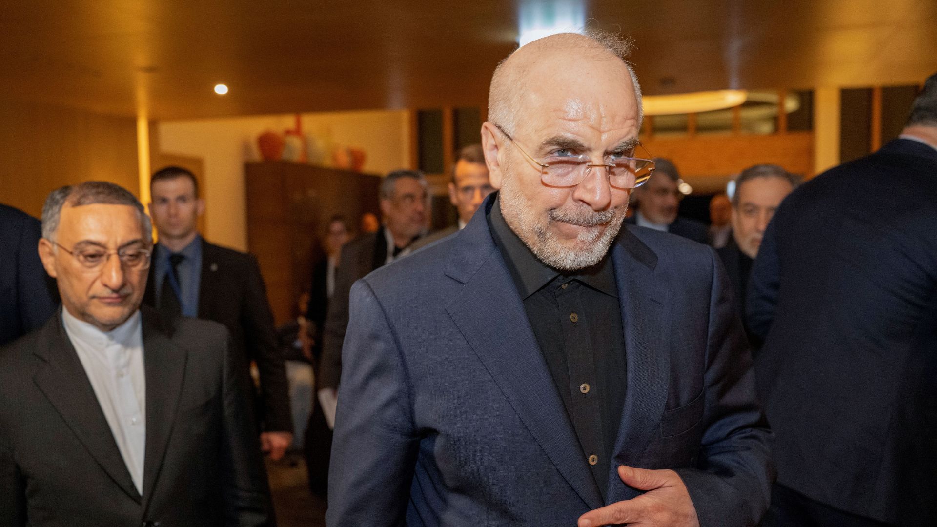 Speaker of the Parliament of Iran, Mohammad Bagher Ghalibaf (R) said the deal between Iran and the United States to end the Middle East war is 