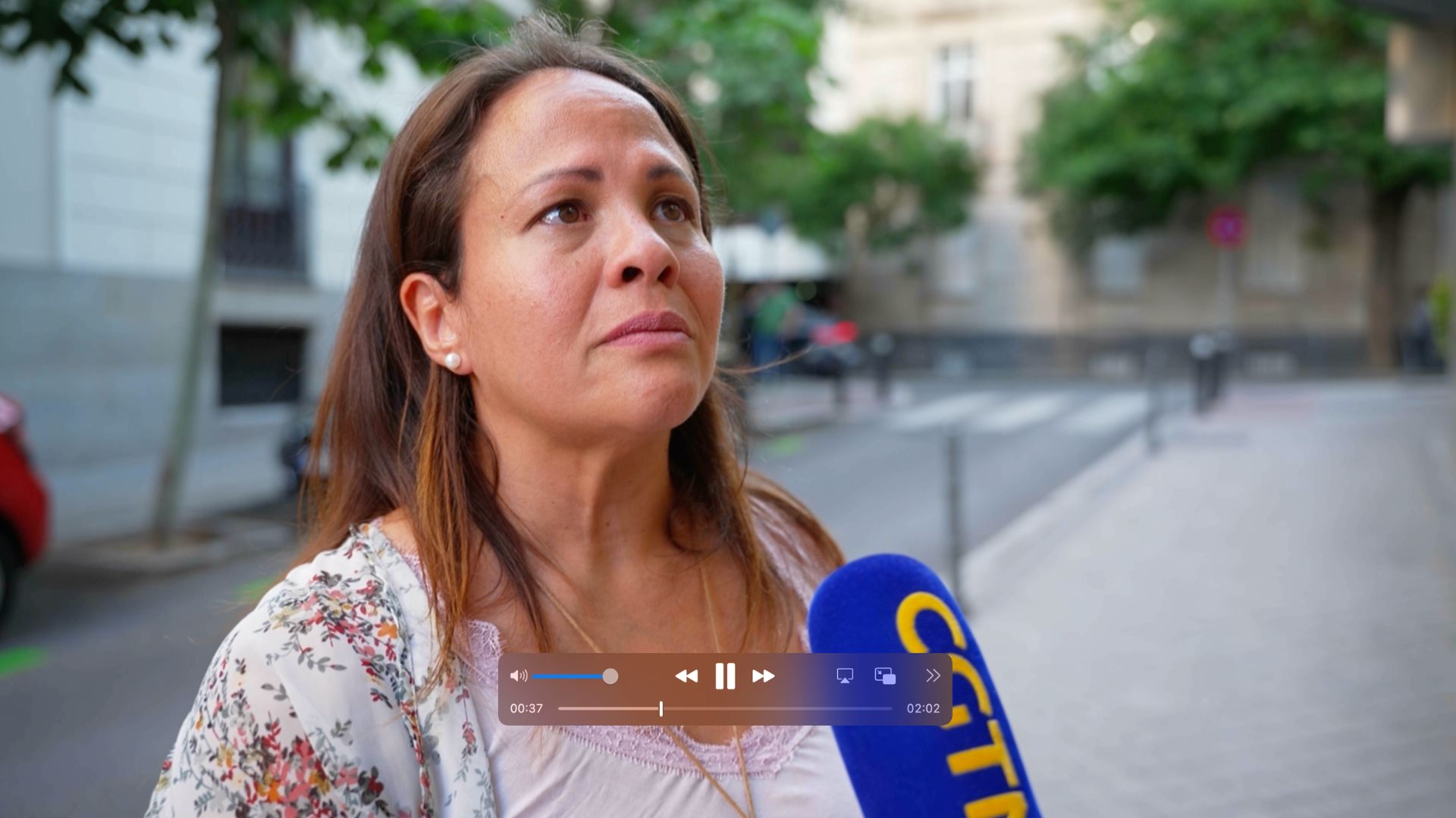 Joana Marquez lives in Madrid, one of millions of Venezuelans watching the nightmare unfold at home. /CGTN
