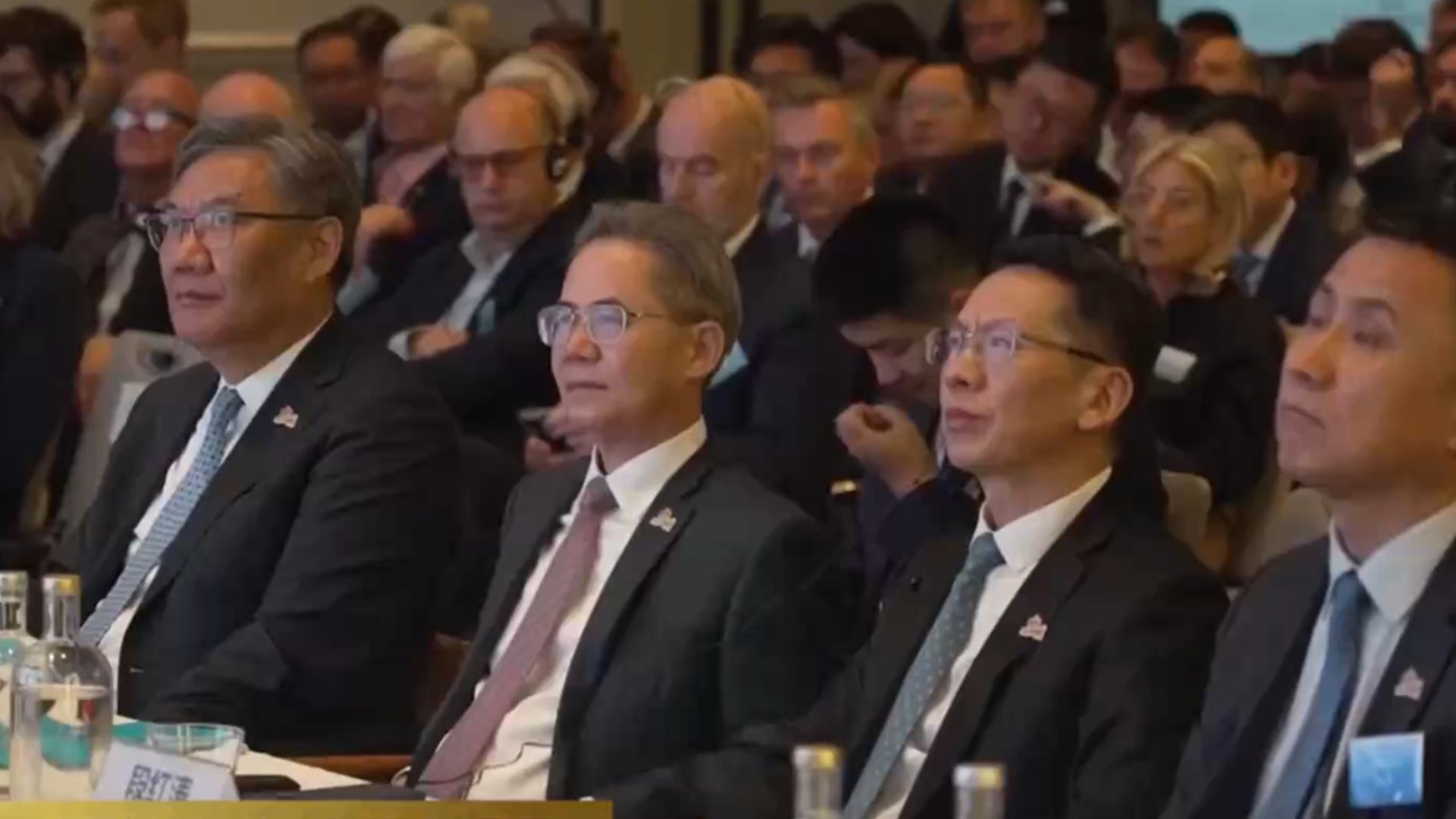 China's Ambassador to the UK, Zheng Zeguang (second left), reminded the delegates that this is a special anniversary year. /CGTN