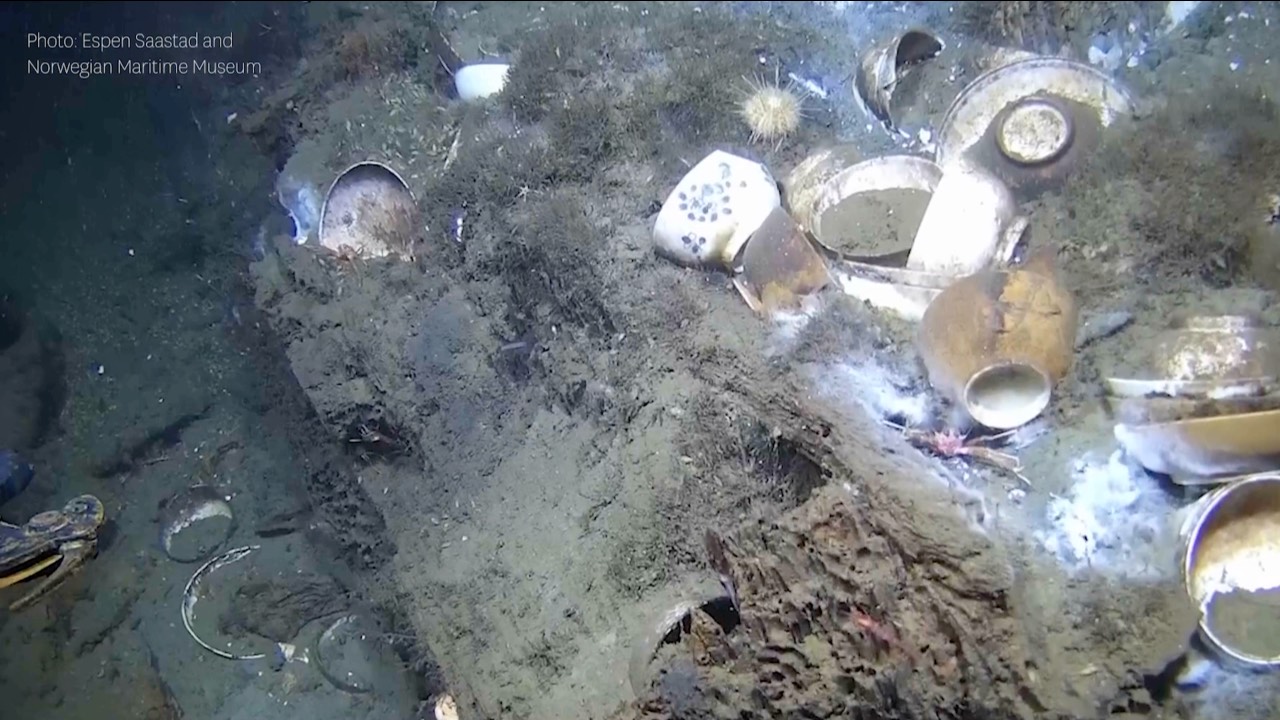 Researchers have recovered only a fraction of the cargo, including porcelain, chandeliers and grain. /CGTN