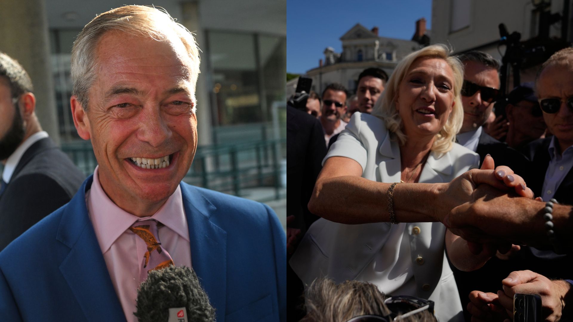 The faces of the populist right in the UK and France are at a proverbial crossroads. /Thomas Krych, Michel Euler/AP