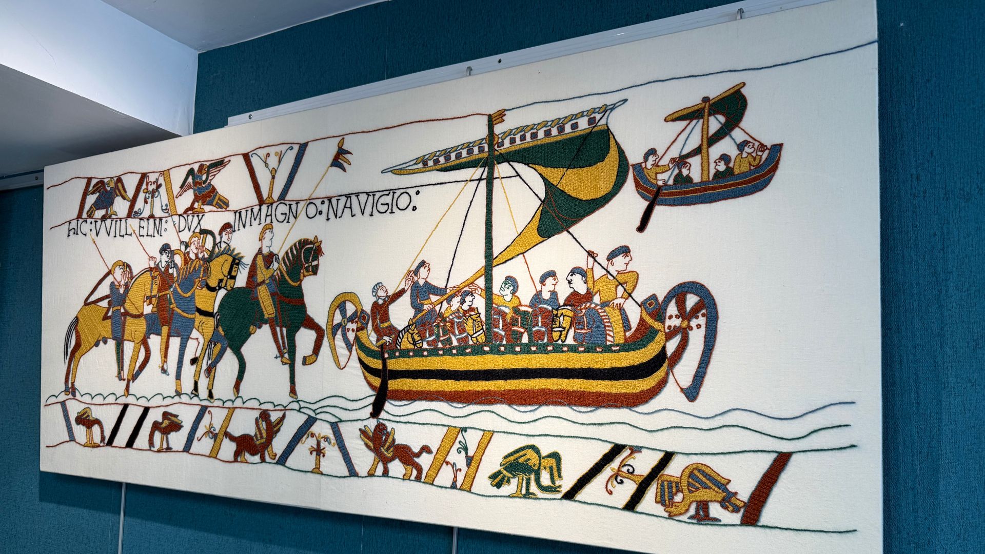 A poster at the Bayeux Tapestry Museum. /Iolo ap Dafydd/CGTN