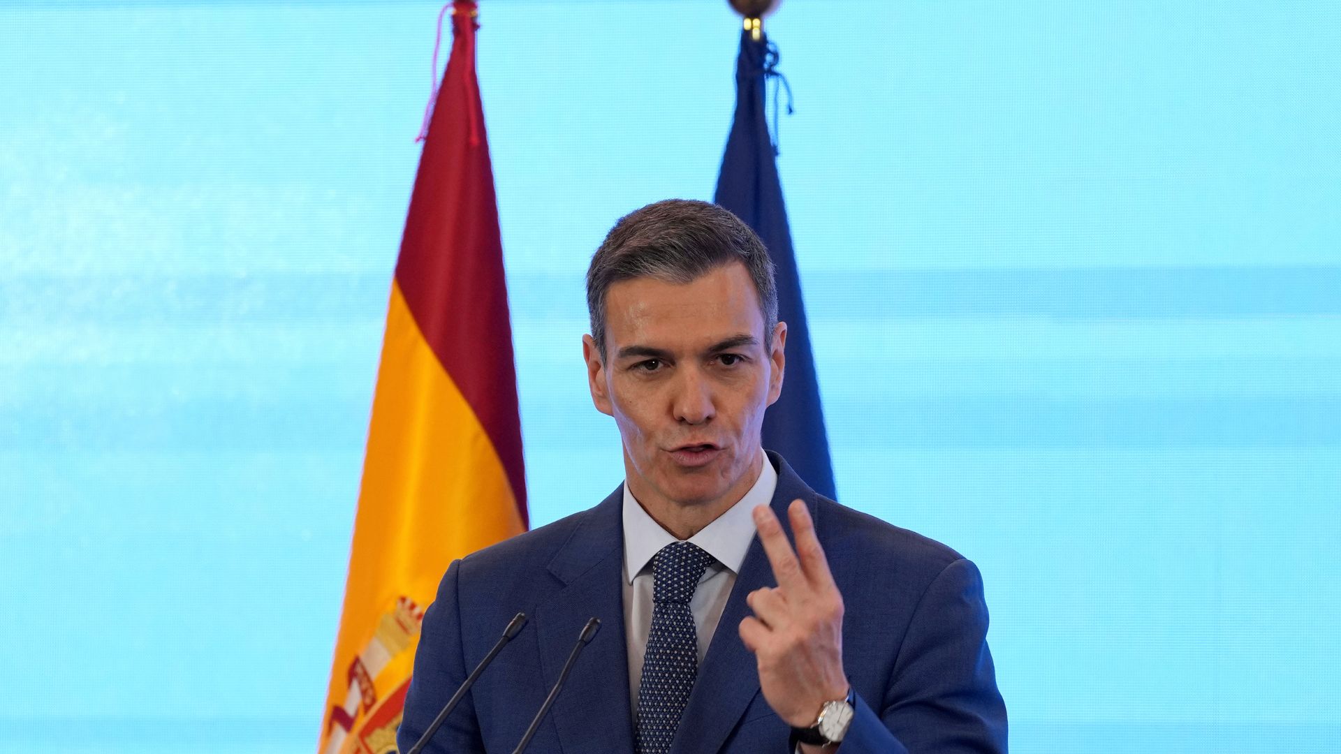 Spain's Prime Minister Pedro Sanchez has pledged to triple investment in housing. /AP Photo/Ng Han Guan