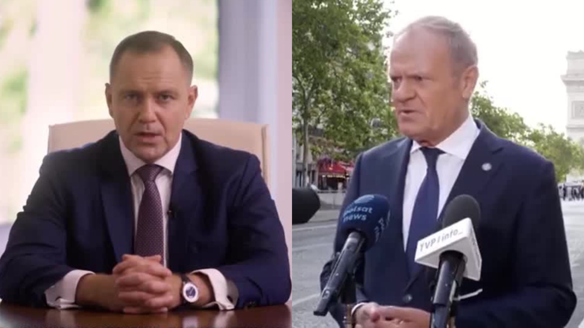 President Nawrocki (L) vetoed the equal-rights bills champions by Prime Minister Tusk (R). /Reuters
