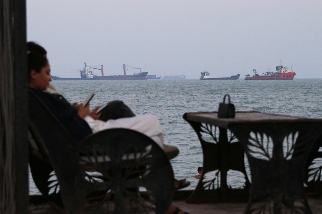 Shipping traffic on the Strait of Hormuz is at a 3-week low. Razieh Poudat/ISNA via AP