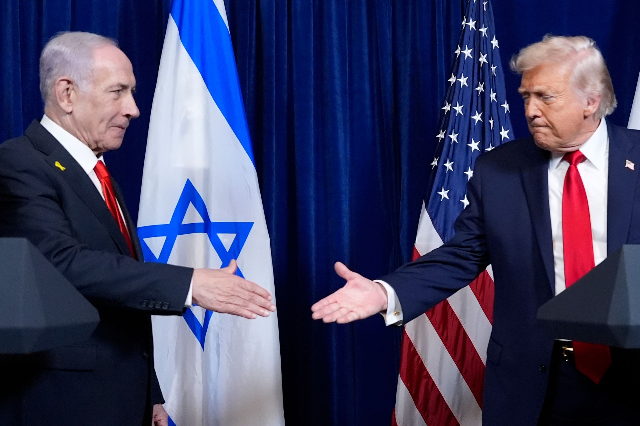Donald Trump met with Benjamin Netanyahu in the White House on Tuesday (July 28). Alex Brandon via AP