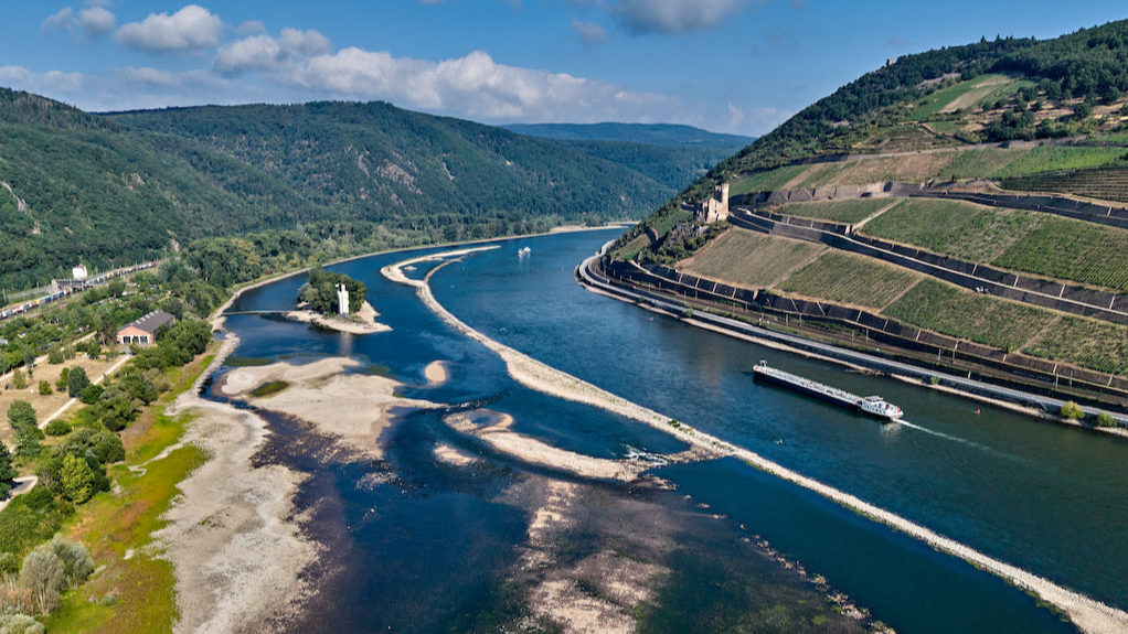 The Rhine is a vital supply route, and not just for Germany. /Michael Probst via AP