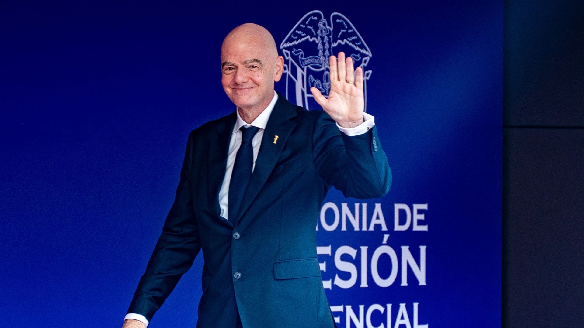 FIFA chief Gianni Infantino showing no sign of the crisis that has engulfed his presidency in Colombia last Fridasy. /Handout
