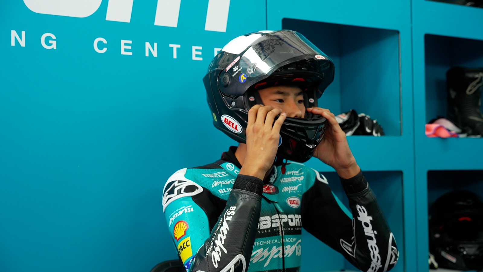 Sun is a rising star at junior level for the CFMOTO Aspar racing team, a China-Spain collab. /Ken Browne/CGTN