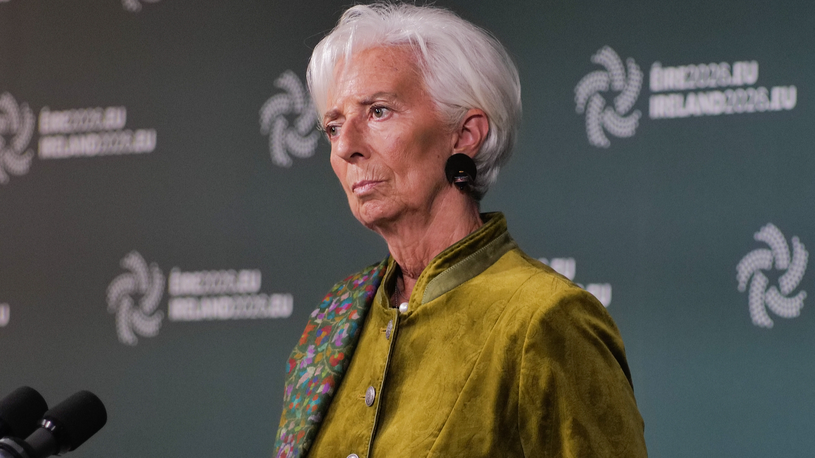 European Central Bank President Christine Lagarde attended a press conference during an informal meeting of EU economic and financial affairs ministers at Dublin Castle. /CFP 