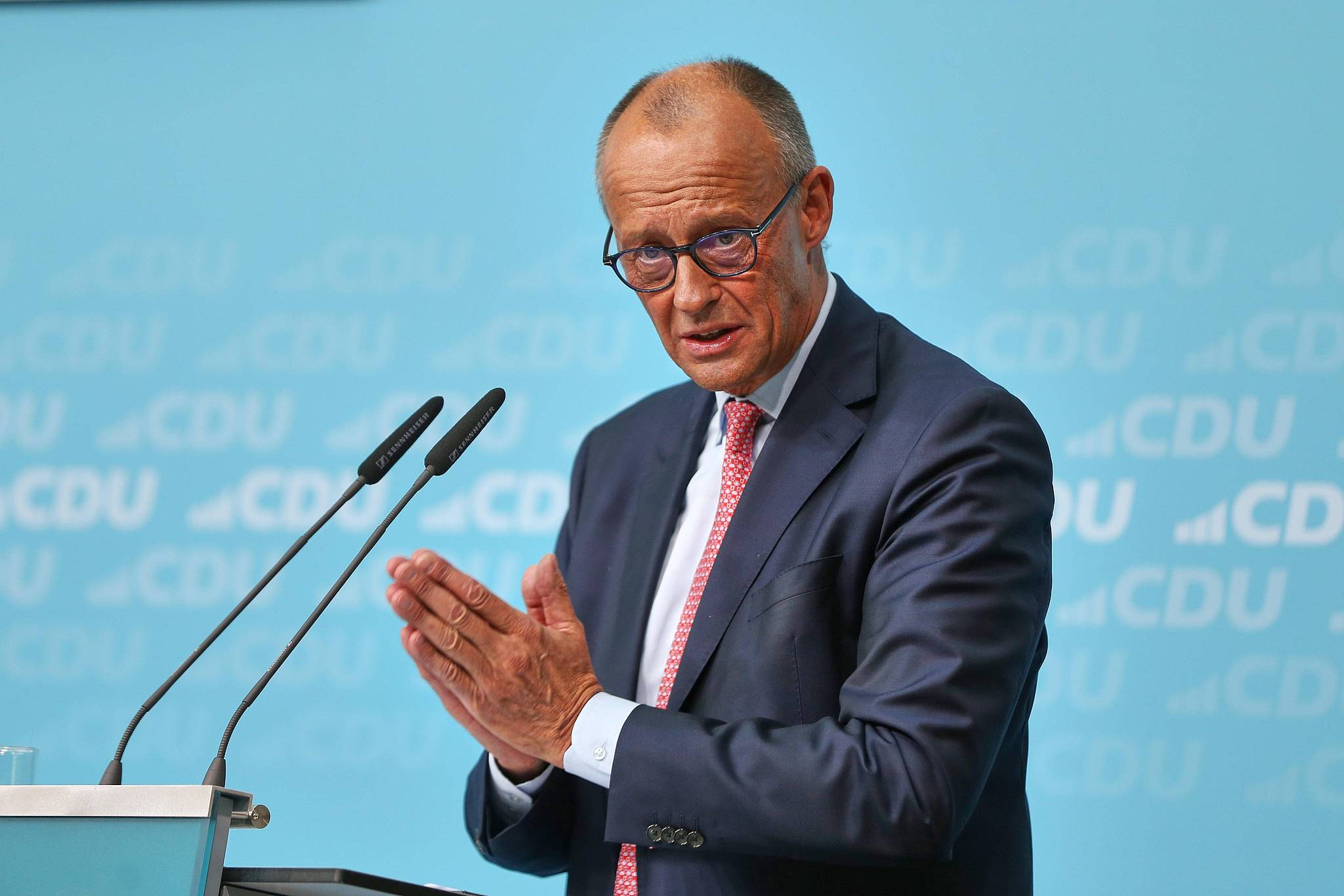German Chancellor Friedrich Merz participated in the CDU's final campaign push at the Konrad Adenauer House, September 17 2026. /CFP