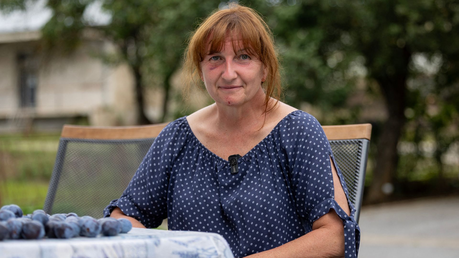 Teacher Zeljka Sikic, a resident of Gospic whose house is just a few hundred meters away from the site where waste was illegaly dumped and buried. /Marko Perkov/AFP