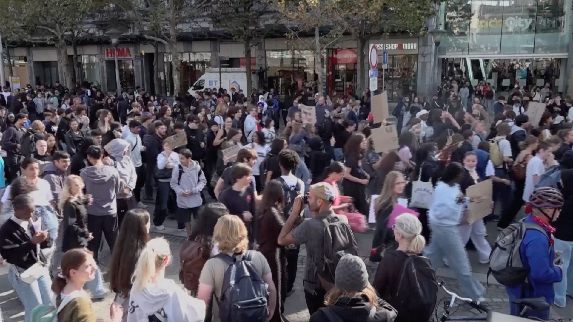 Students gather in Liege to demand improved classroom conditions and cheaper higher education, taking inspiration from the unrest across France. /Reuters.