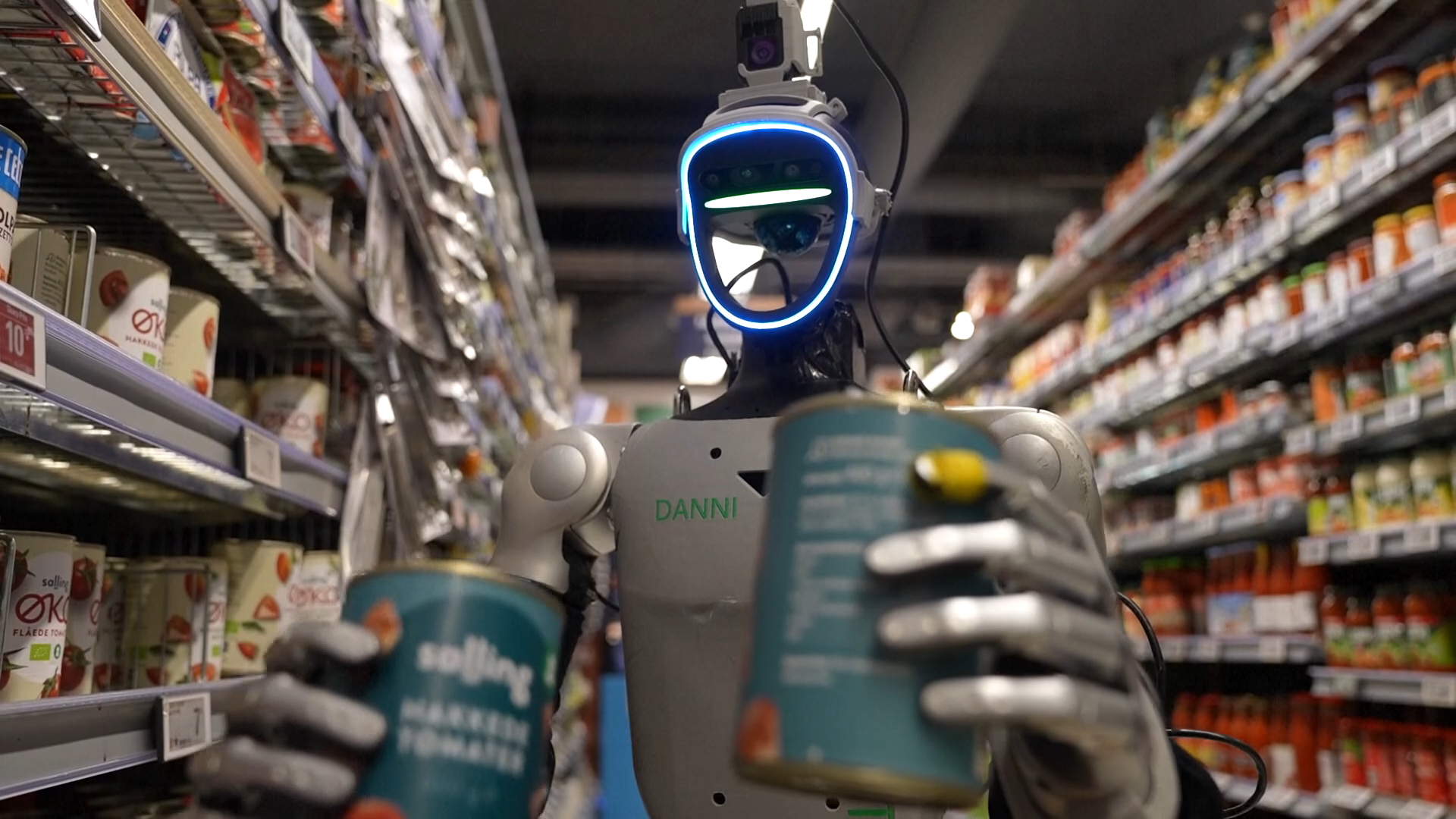 Like any human first-jobber, the robot is being trained to stack shelves. /AP