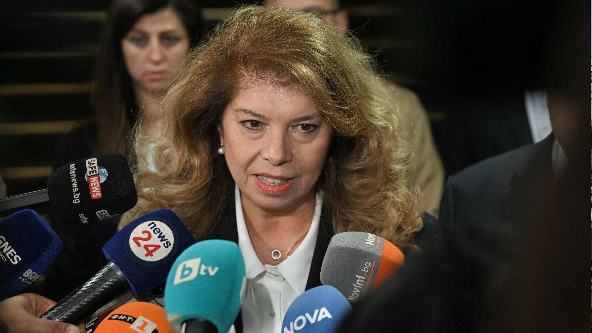 Bulgaria's incumbent President and Presidential candidate Iliana Iotova after the first round of presidential elections. /Nikolay Doychinov/AFP
