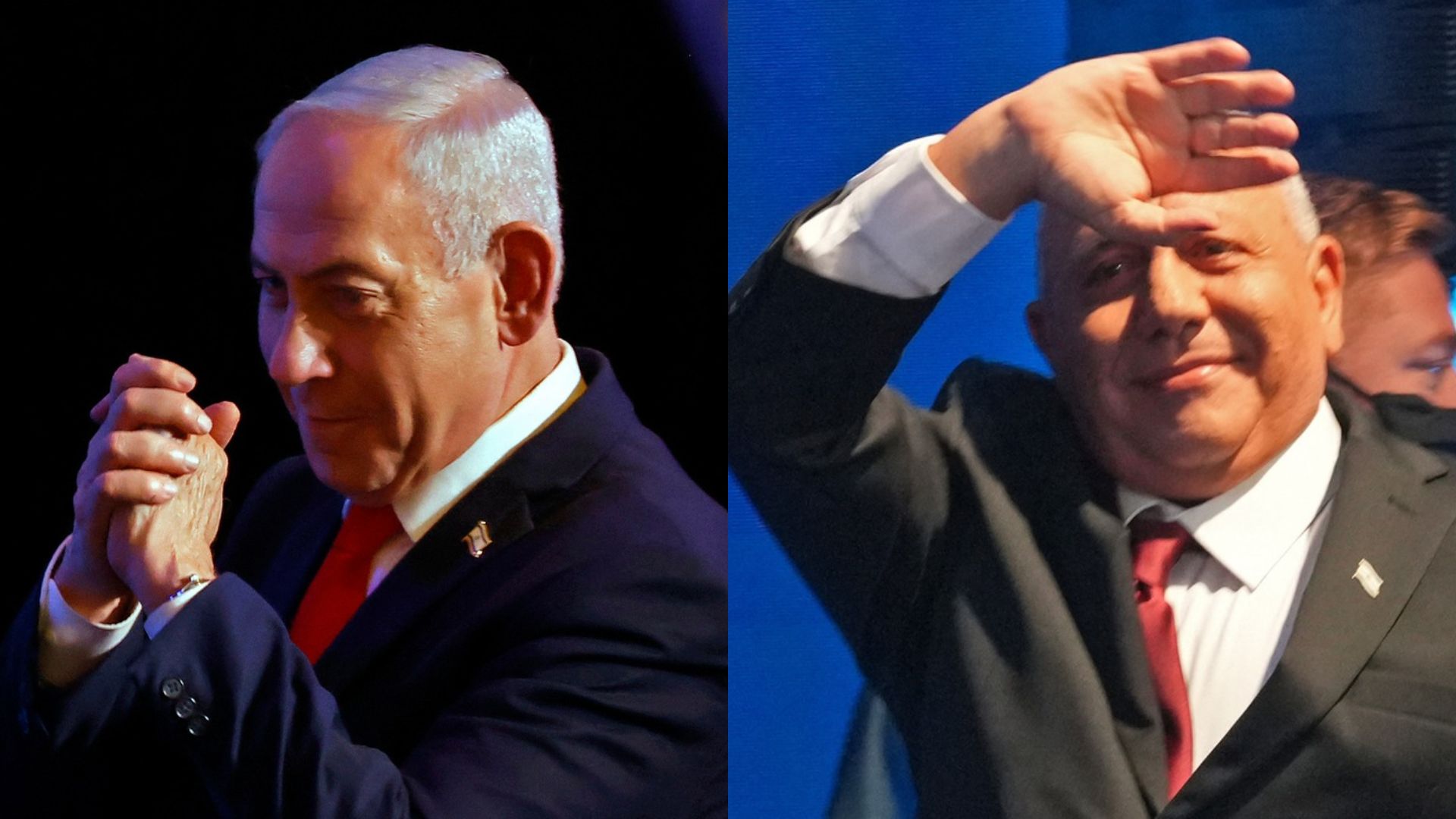 Both Benjamin Netanyahu (L) and Gadi Eisenkot (R) have pledged to form a government – but the count is still going on. /AFP