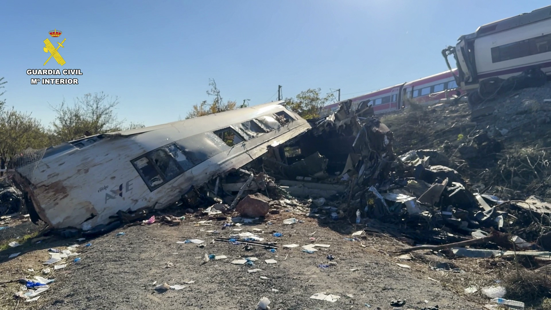 The crash has so far claimed 69 lives, but that toll is expected to rise. /Guardia Civil/AFP