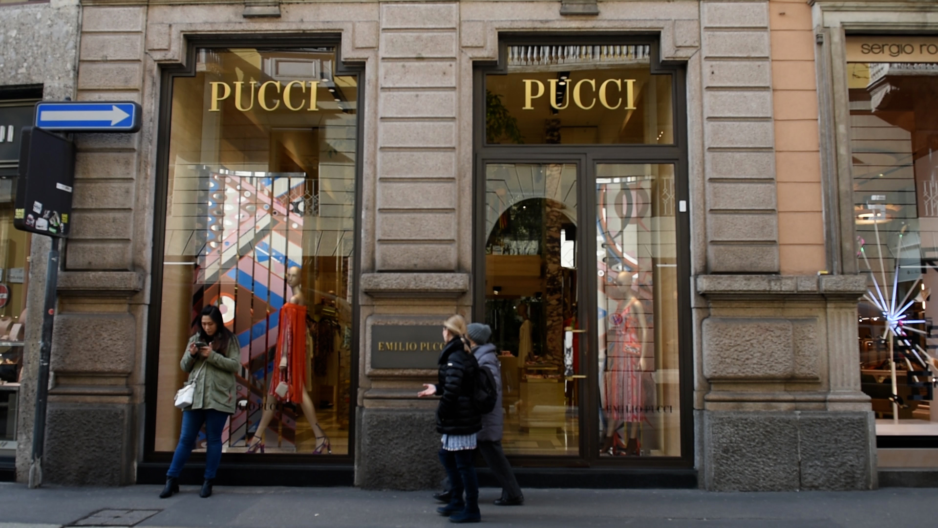 Emilio Pucci boutique in Milan, via Montenapoleone 